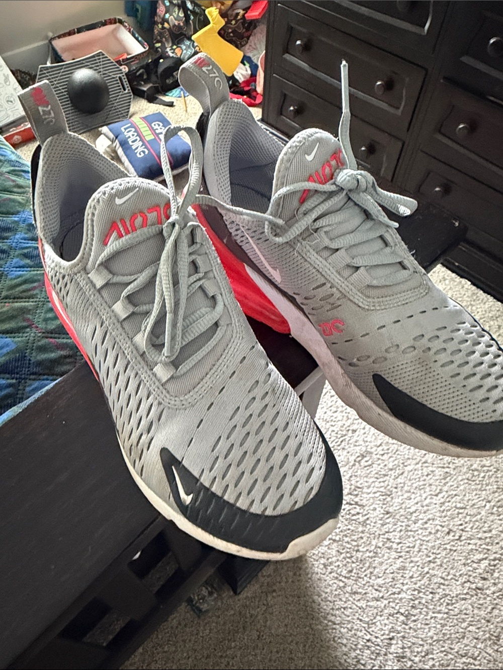 Nike Gray & Red Men's Running Shoes